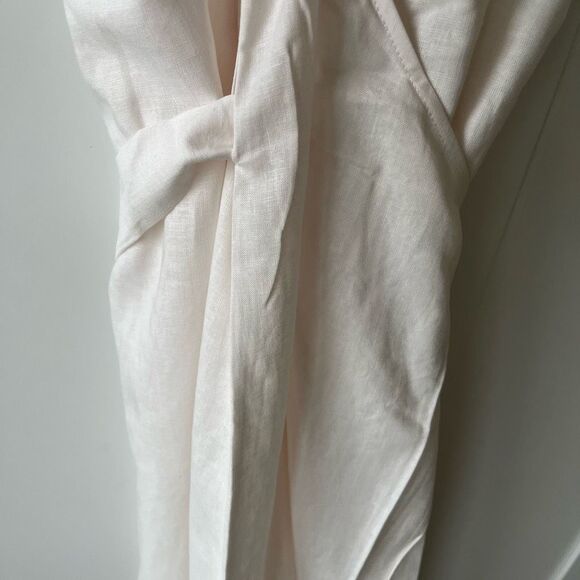 Andie The Maxi Wrap Dress Linen‎ Coconut Women's Size Medium Summer Vacation NWT - Picture 9 of 13